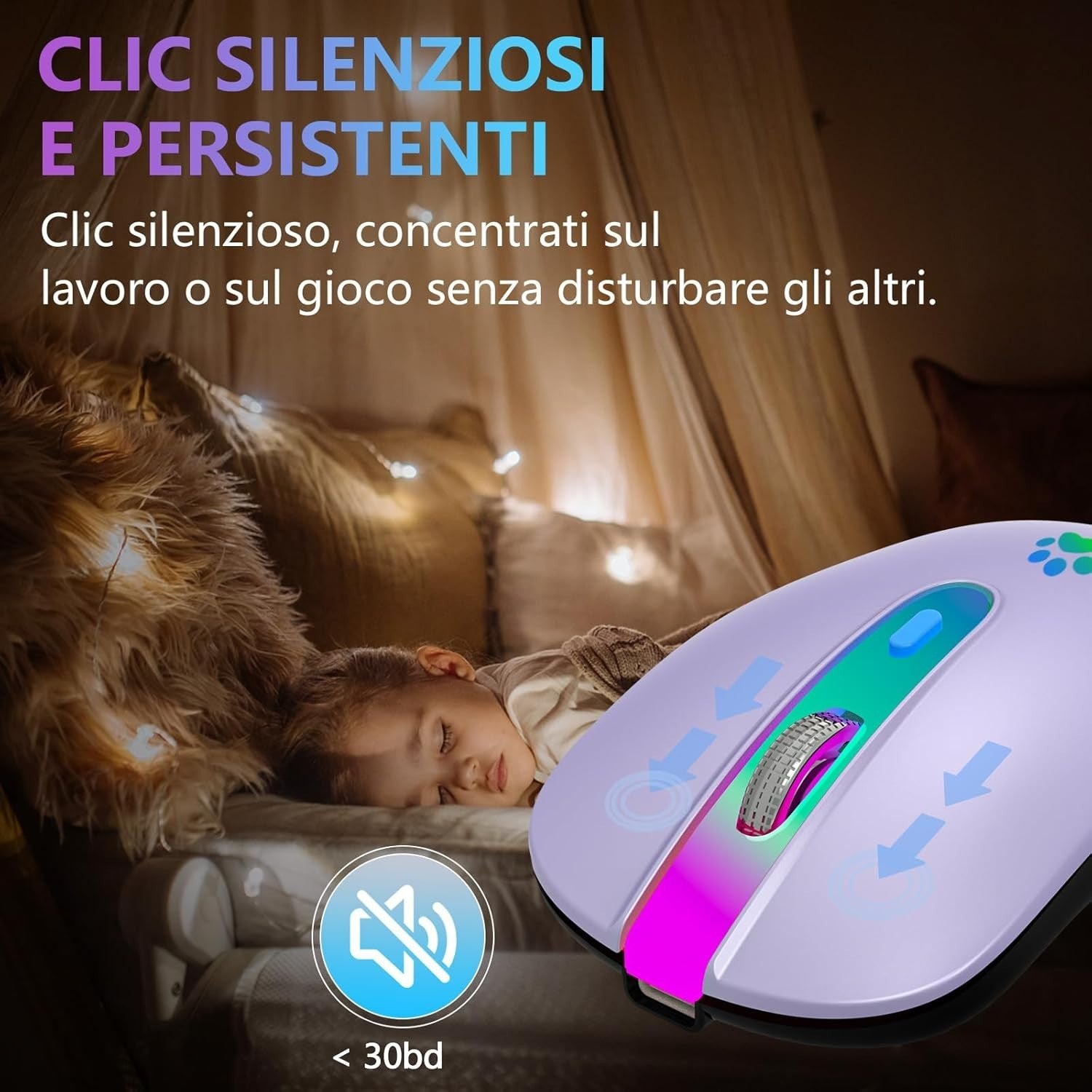 Rechargeable Wireless Mouse Bluetooth 2.4G 1600 DPI RGB