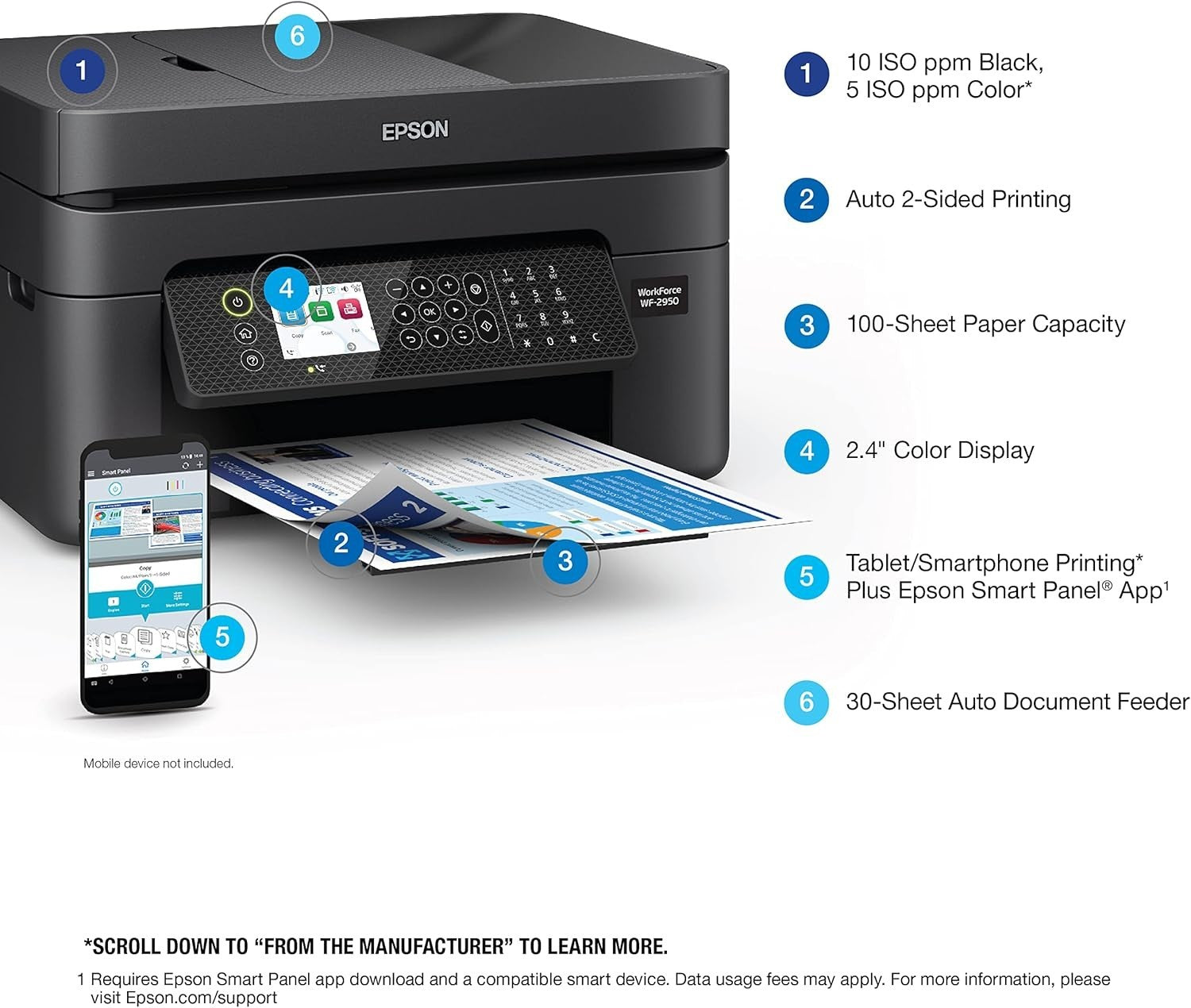 WorkForce All-in-One Printer | Wi-Fi | Scan, Copy, Fax | Duplex