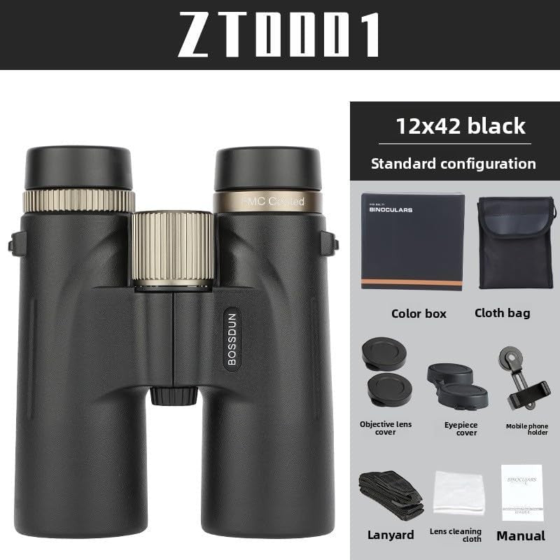 12x42 High Power Binoculars HD Long-Range Waterproof Birdwatching Travel Optics
