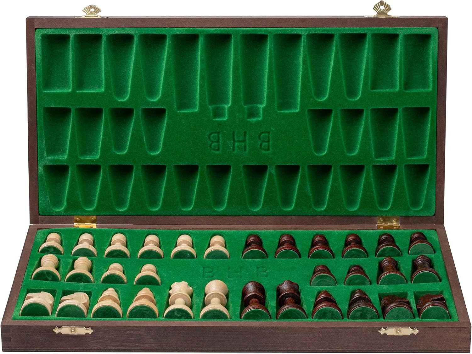 38cm Magnetic Tournament Chess Set – Weighted Wenge Pieces & Folding Board