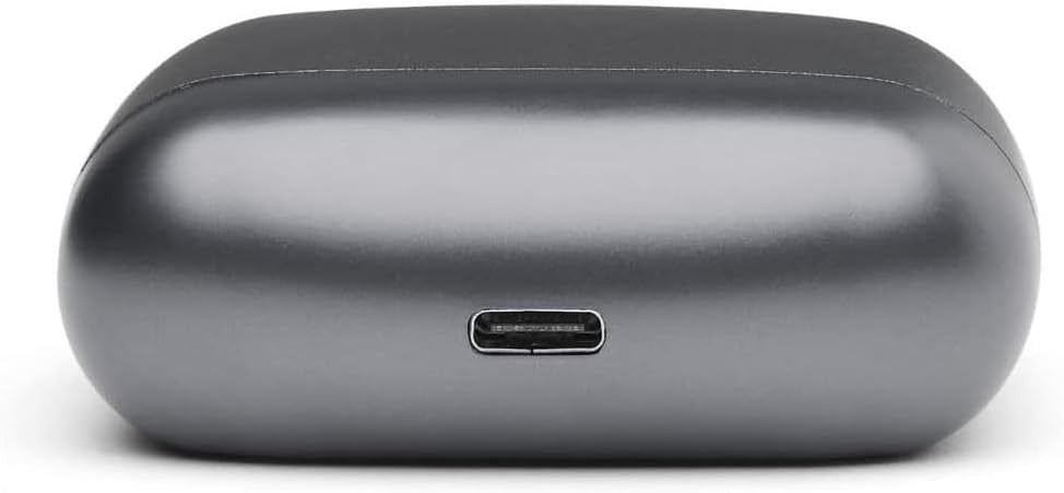 Mini Digital Alarm Clock Metallic Grey Rechargeable Touch Snooze Desk Bedside