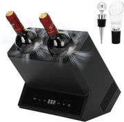 Electric Wine Chiller Dual Bottle Cooler Touch Control 24H Iceless Cooling
