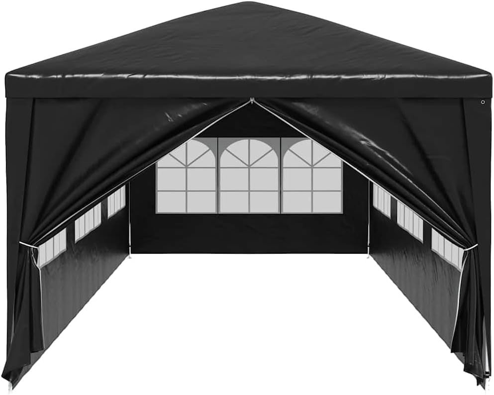 3x9m Anthracite Party Tent Gazebo Marquee PE Canopy Steel Frame Sides