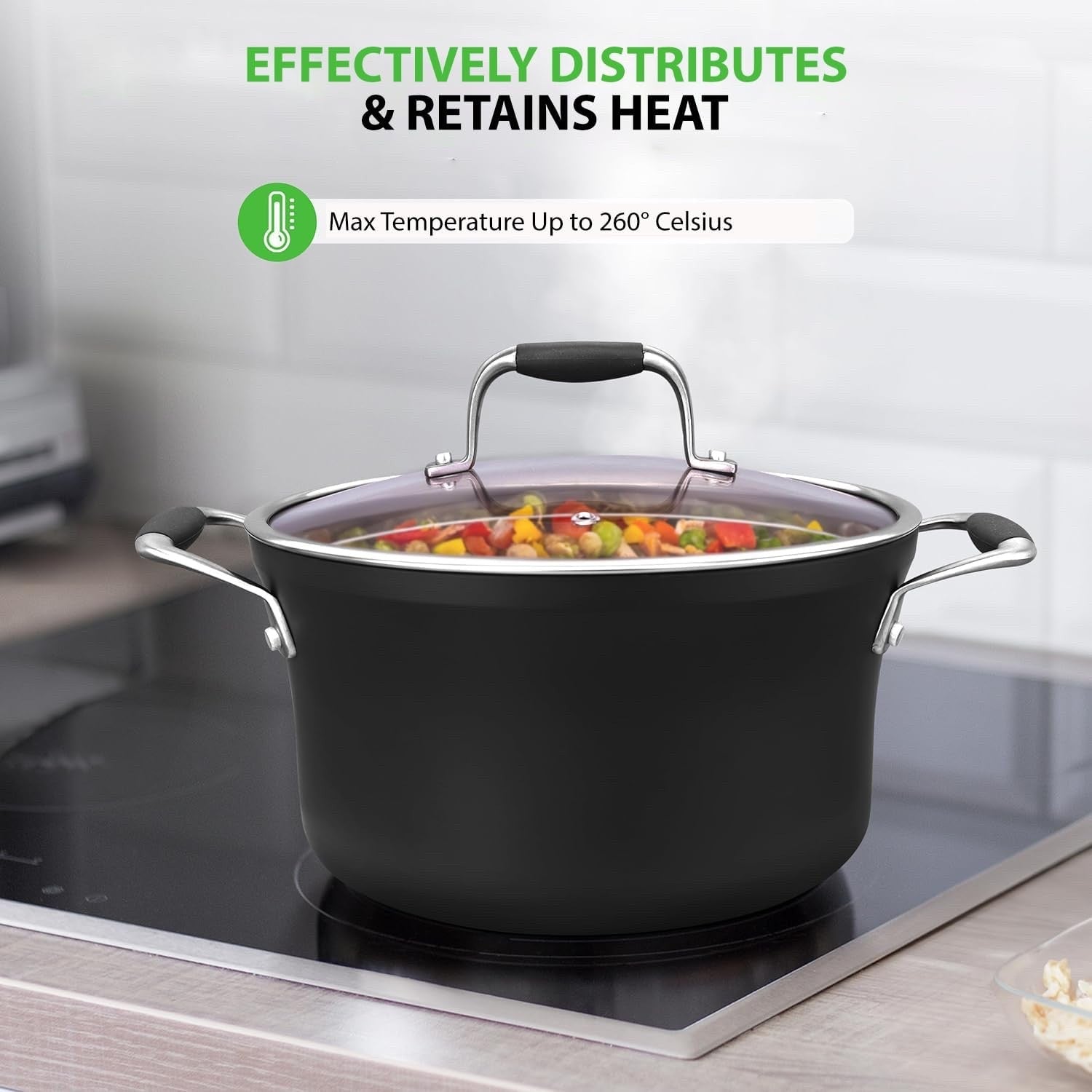 14pcs Copper Ceramic Stackable Non Stick Cookware Set Induction Safe Pots & Pans