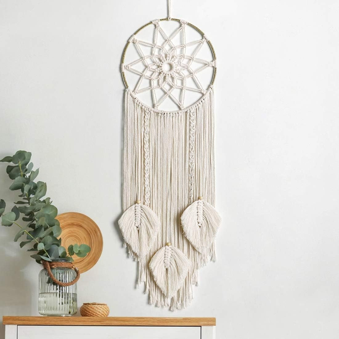 Boho Macrame Dream Catcher 30"x10" Handmade Wall Hanging Decor