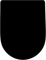 Black D-Shaped Toilet Seat Thermoplastic One Button Quick Release 45x36cm