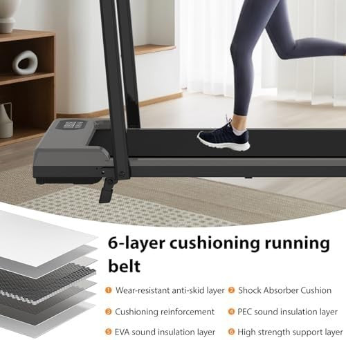 Portable Under Desk Treadmill 4% Incline 2.5HP Quiet Home Office Pad
