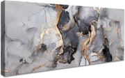 Large Abstract Marble Canvas Wall Art 120x50cm Framed Print