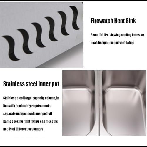 Commercial LPG Gas Deep Fryer Stainless Steel Countertop Basket Lid