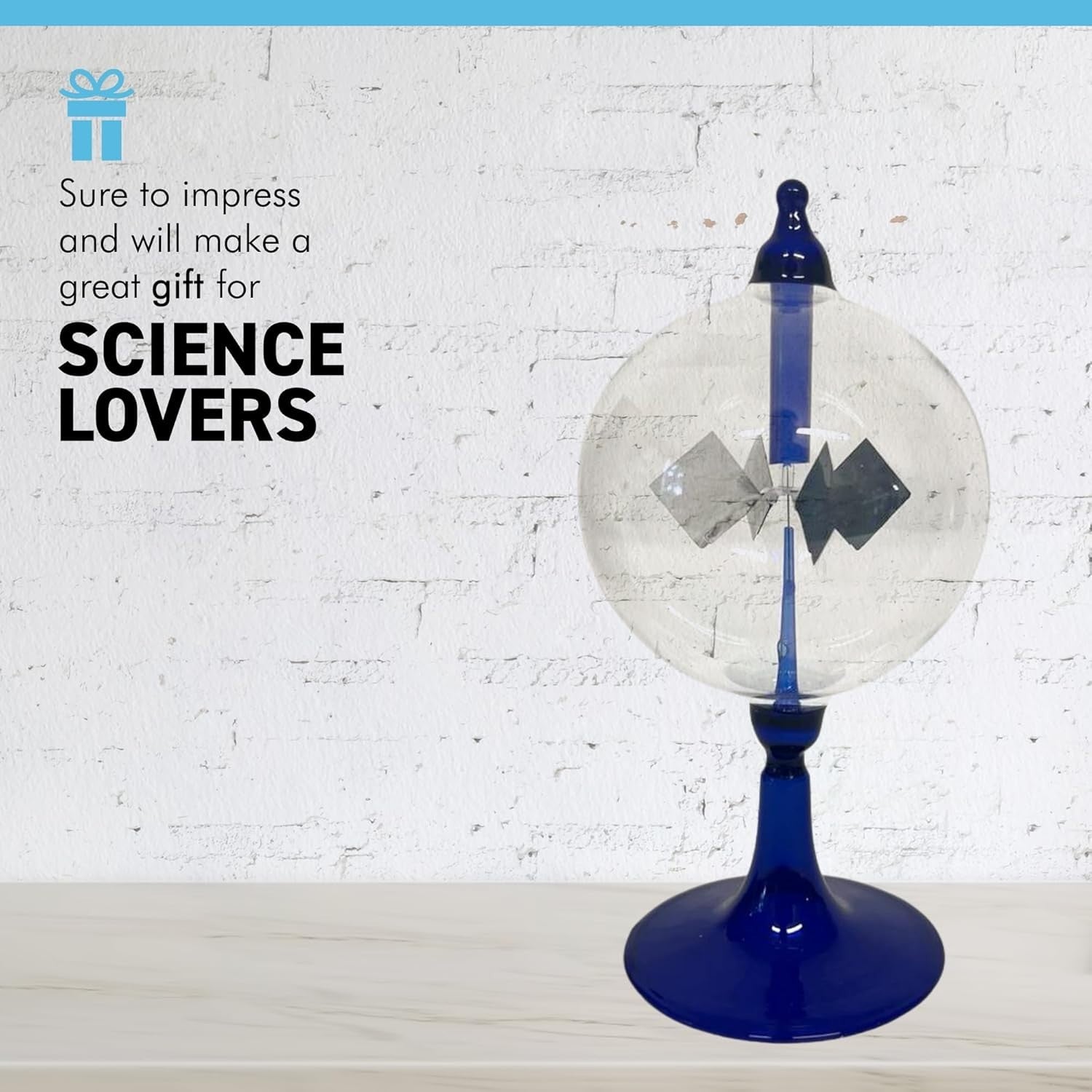 16cm Solar Radiometer Light Mill | Spinning Crookes Radiometer Desk Ornament