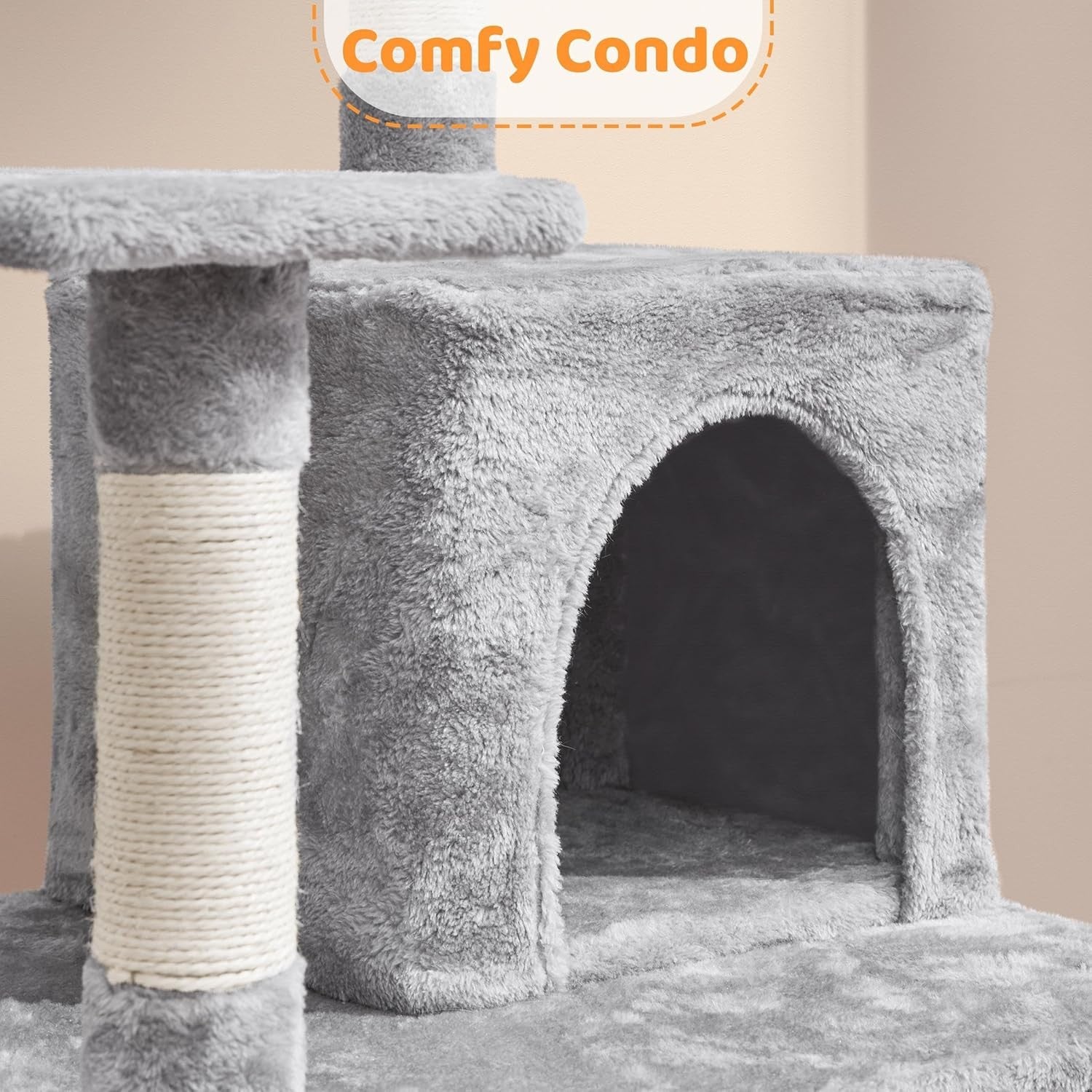 Large Cat Tree 137cm Multi Level Tower With Condo Hammock Scratching Posts