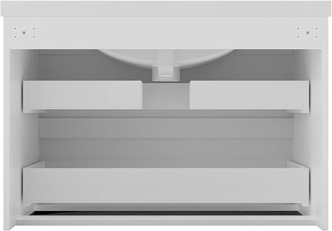 800mm White Wall Hung Bathroom Vanity Unit with Basin Sink 2 Drawer Storage