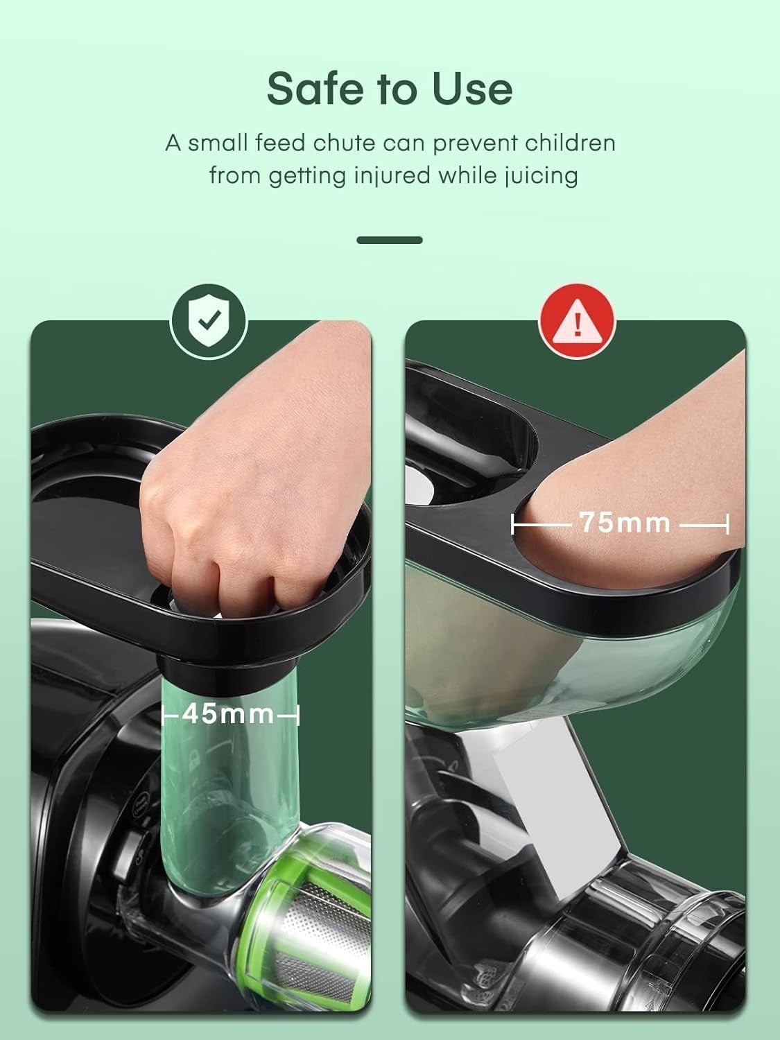 Cold Press Juicer Slow Masticating High Yield Quiet Motor Easy Clean