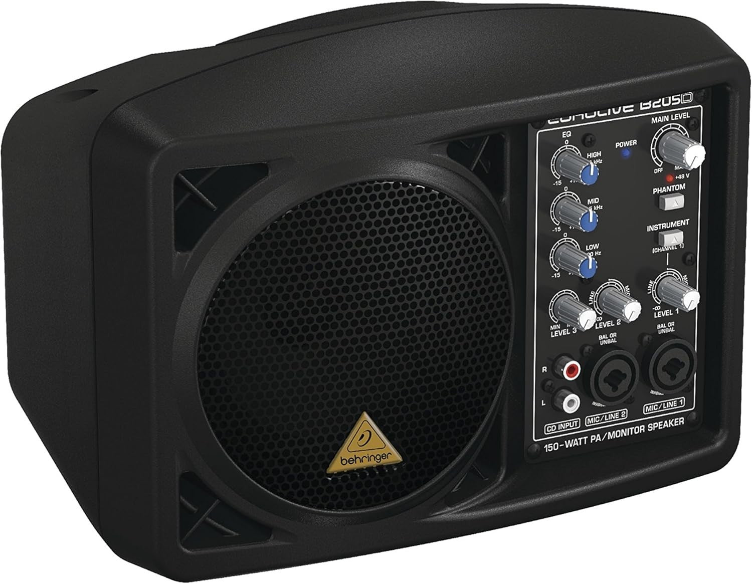 B205D 150W Active PA Monitor Speaker 5.25" Driver Mixer Phantom Power
