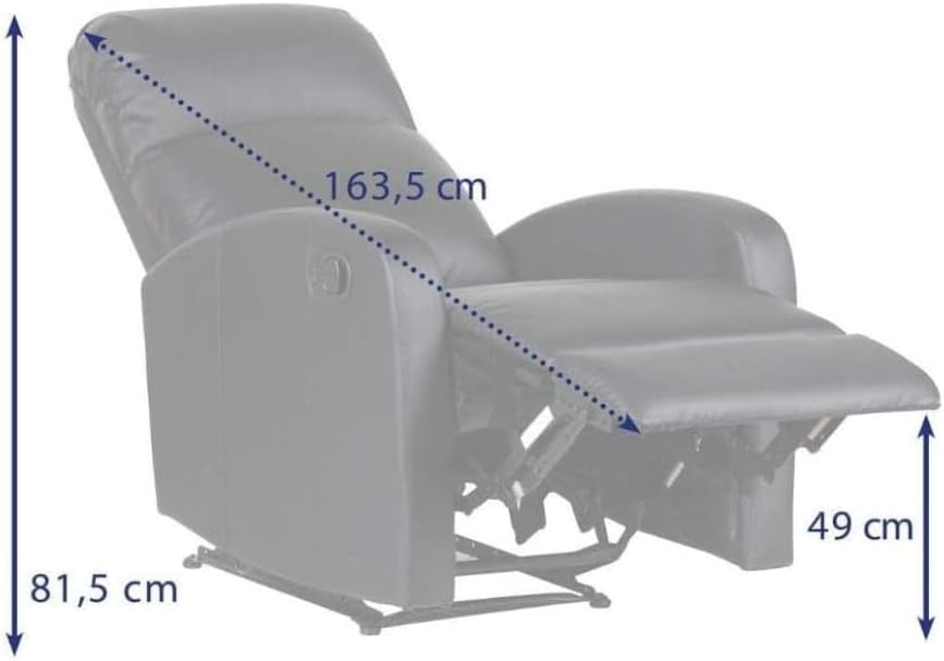 Black Faux Leather Recliner Armchair Lounge Chair with Footrest Support