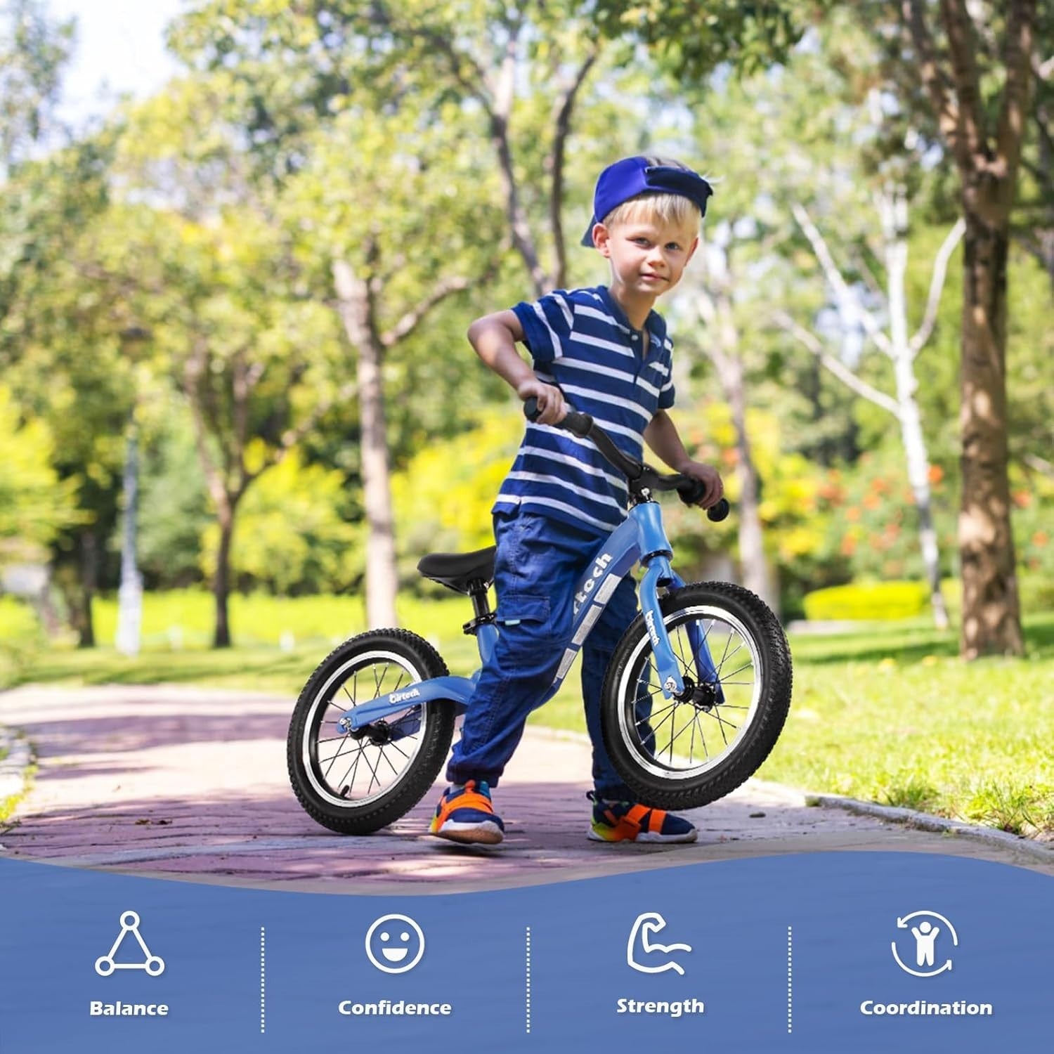14 Inch Kids Balance Bike Air Tire Training Bicycle Lightweight Age 2-6