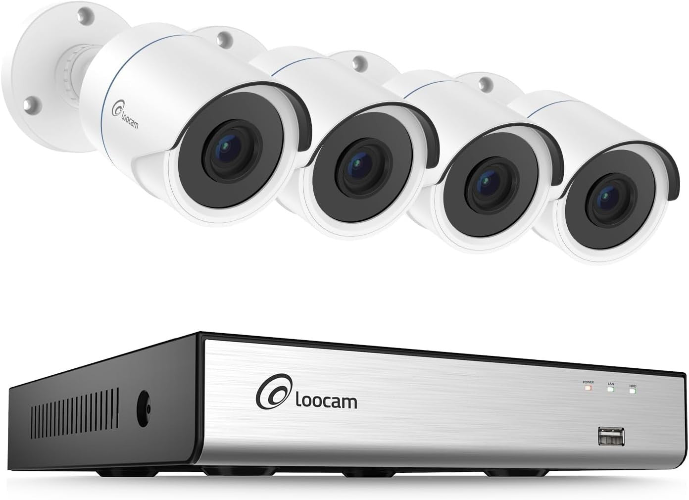 1080P CCTV Camera System 8CH DVR 4 Cameras AI Detection Night Vision