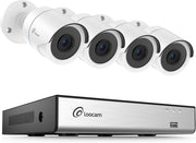 1080P CCTV Camera System 8CH DVR 4 Cameras AI Detection Night Vision