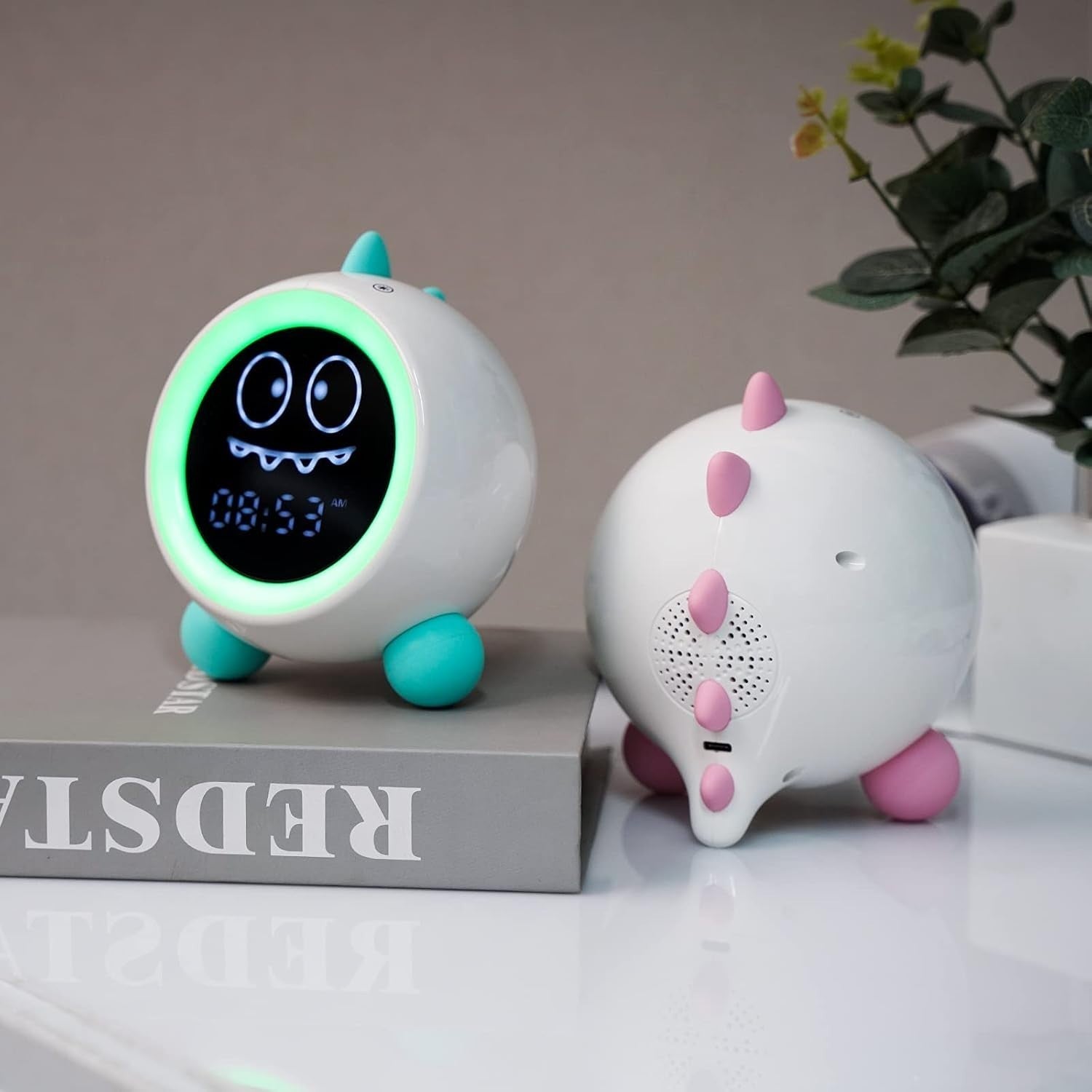 Toddler Sleep Training Clock with Night Light & Sound Machine Green