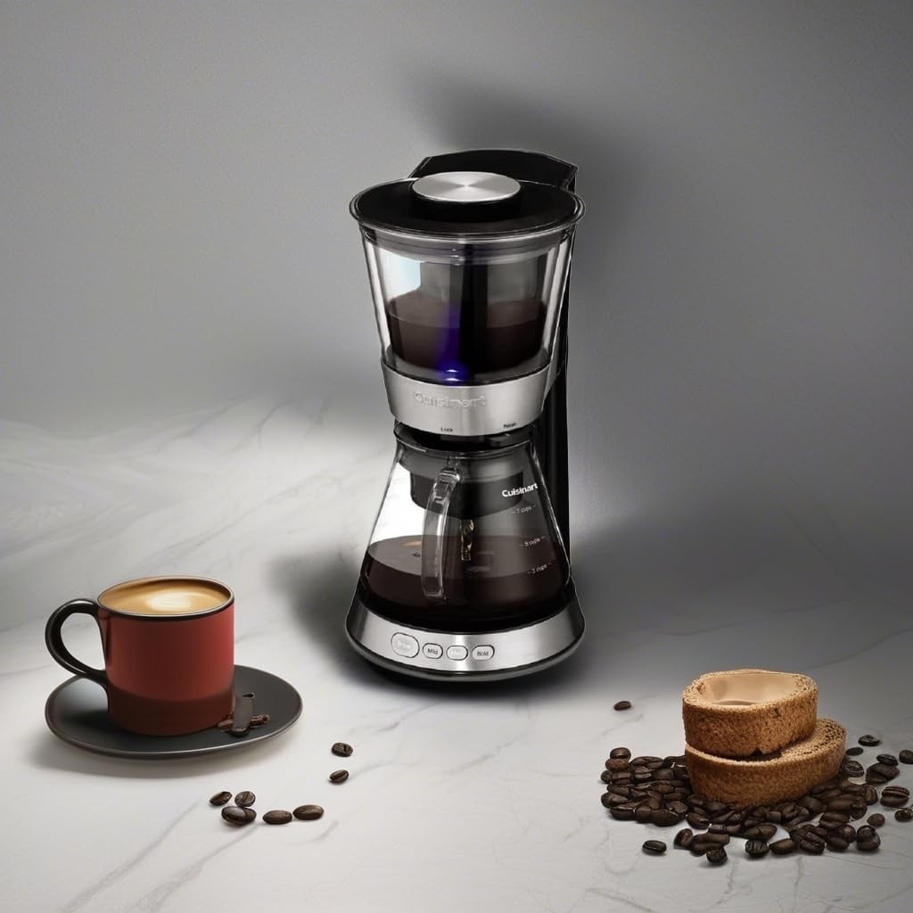 Automatic Cold Brew Coffee Maker 7-Cup Glass Carafe Fast Brew Strength Control