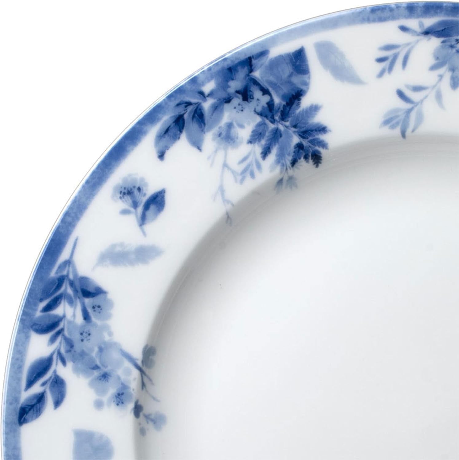 16pc Bone China Dinnerware Set Blue White Plates Bowls Mugs Chip Resistant