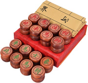 Red Rosewood Xiangqi Chinese Chess Set Leather Travel Board