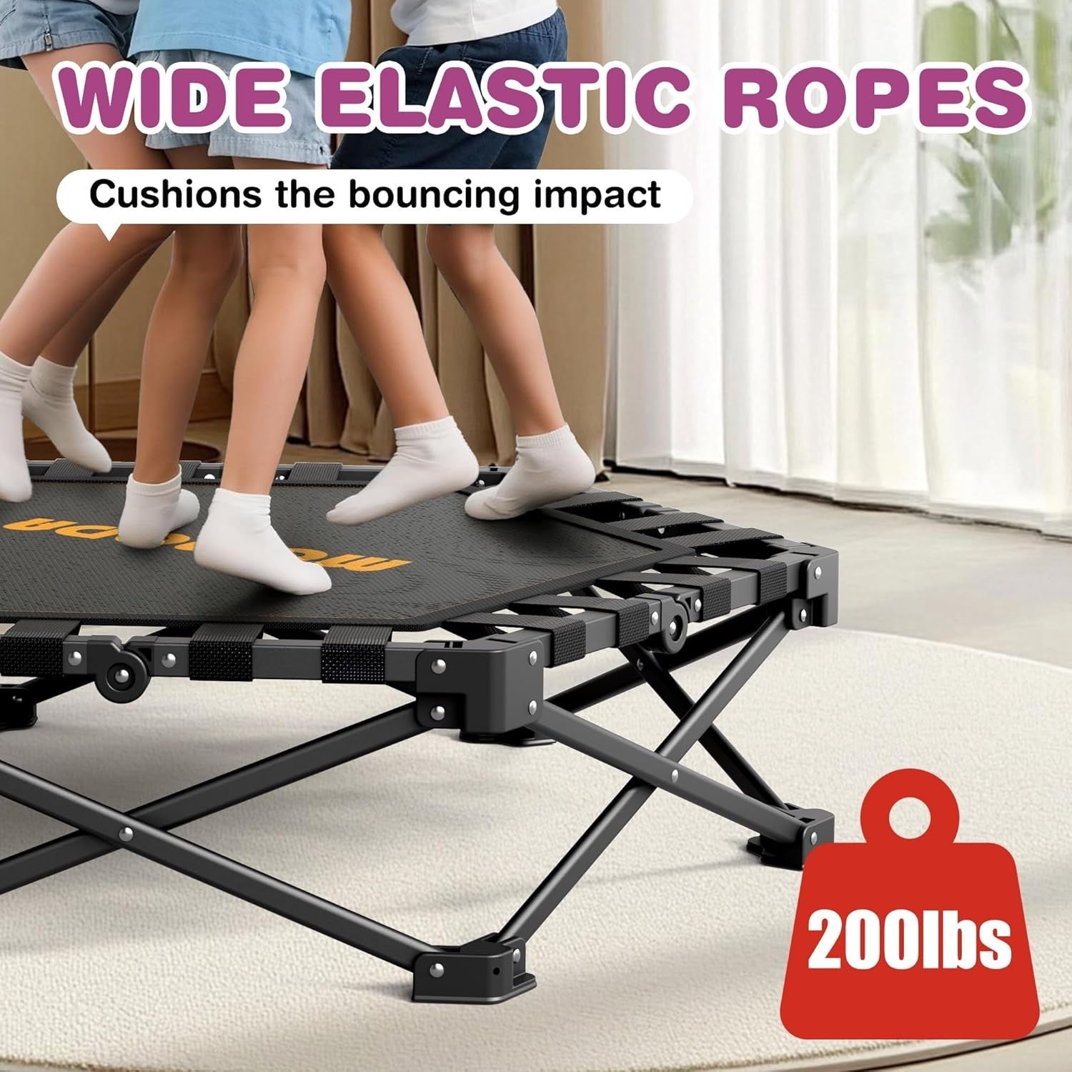 42in Folding Mini Trampoline with Handle Indoor Rebounder Kids Adults