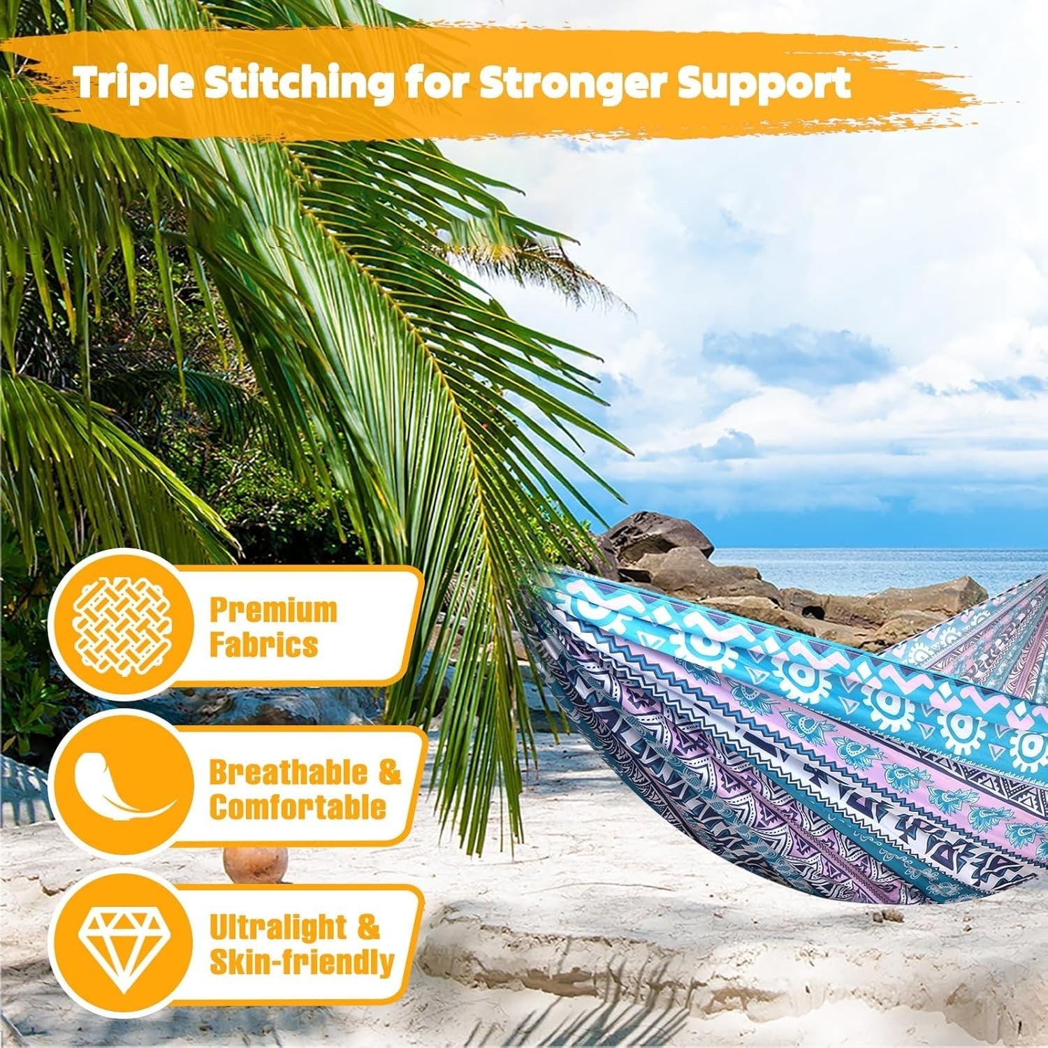 Ultralight Camping Hammock 300kg Load 🌲 Quick-Dry Travel Bed 275x140cm