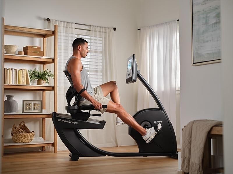 Recumbent Exercise Bike Magnetic 26 Level Bluetooth 10" Screen Home Fitness