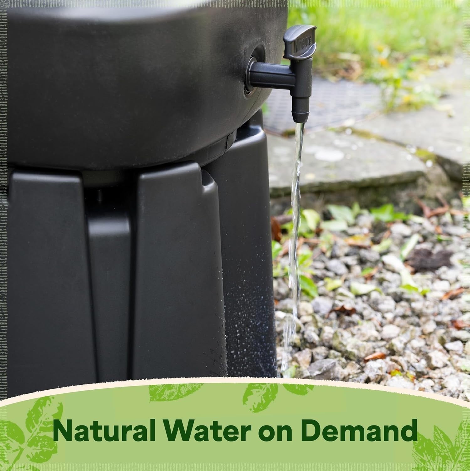 100L Slim Garden Water Butt Kit with Tap, Stand & Rain Diverter