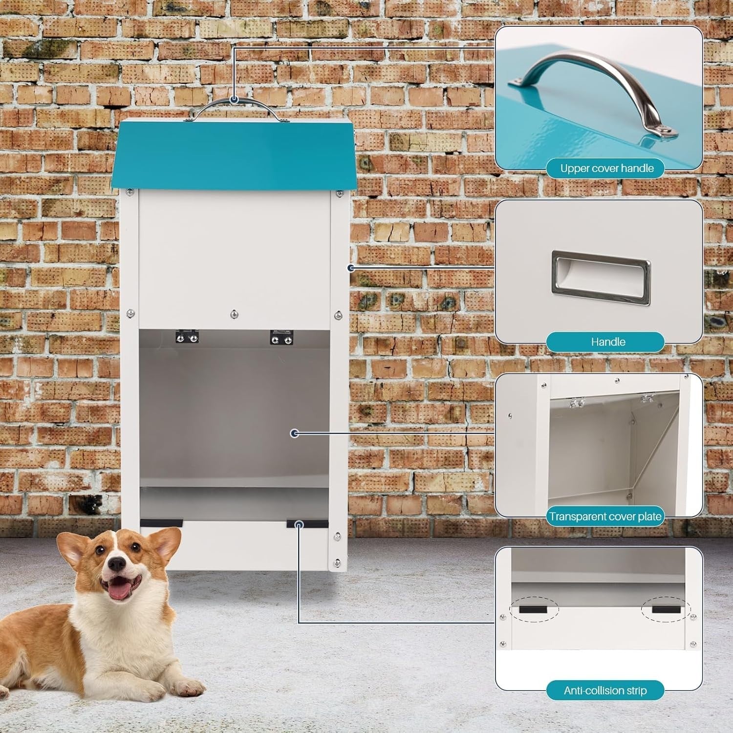 7kg Automatic Dog Feeder Rodent Proof Outdoor Food Storage Bin Red
