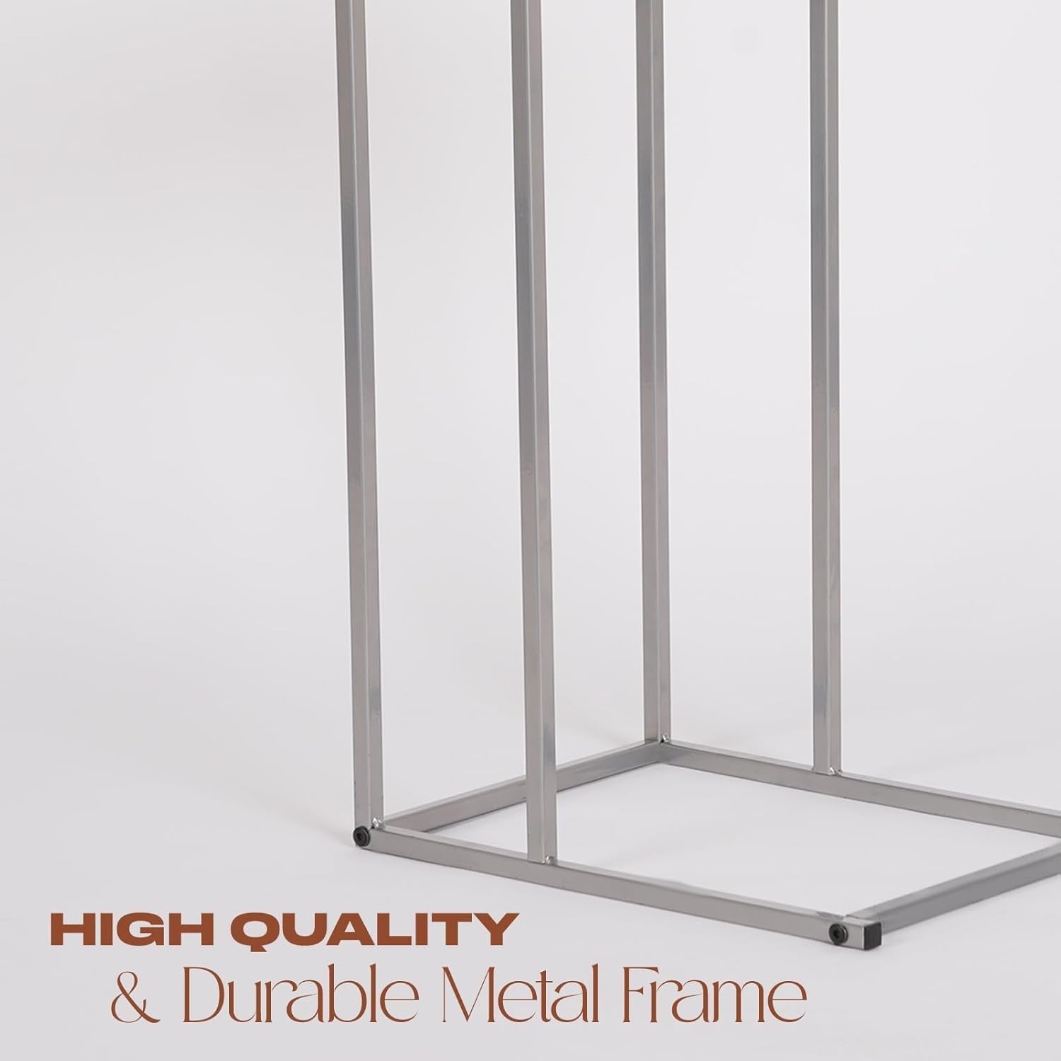 White Marble Top C-Shaped Sofa Side Table – Space-Saving Modern End Table