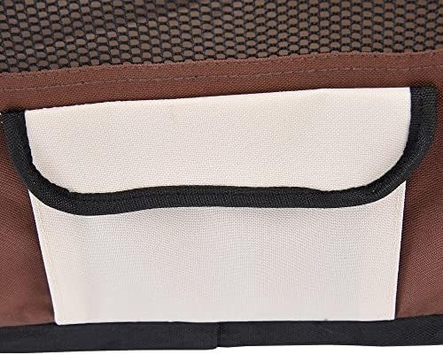 Foldable Pet Playpen with Carry Bag, Portable Puppy Tent Indoor Outdoor Brown