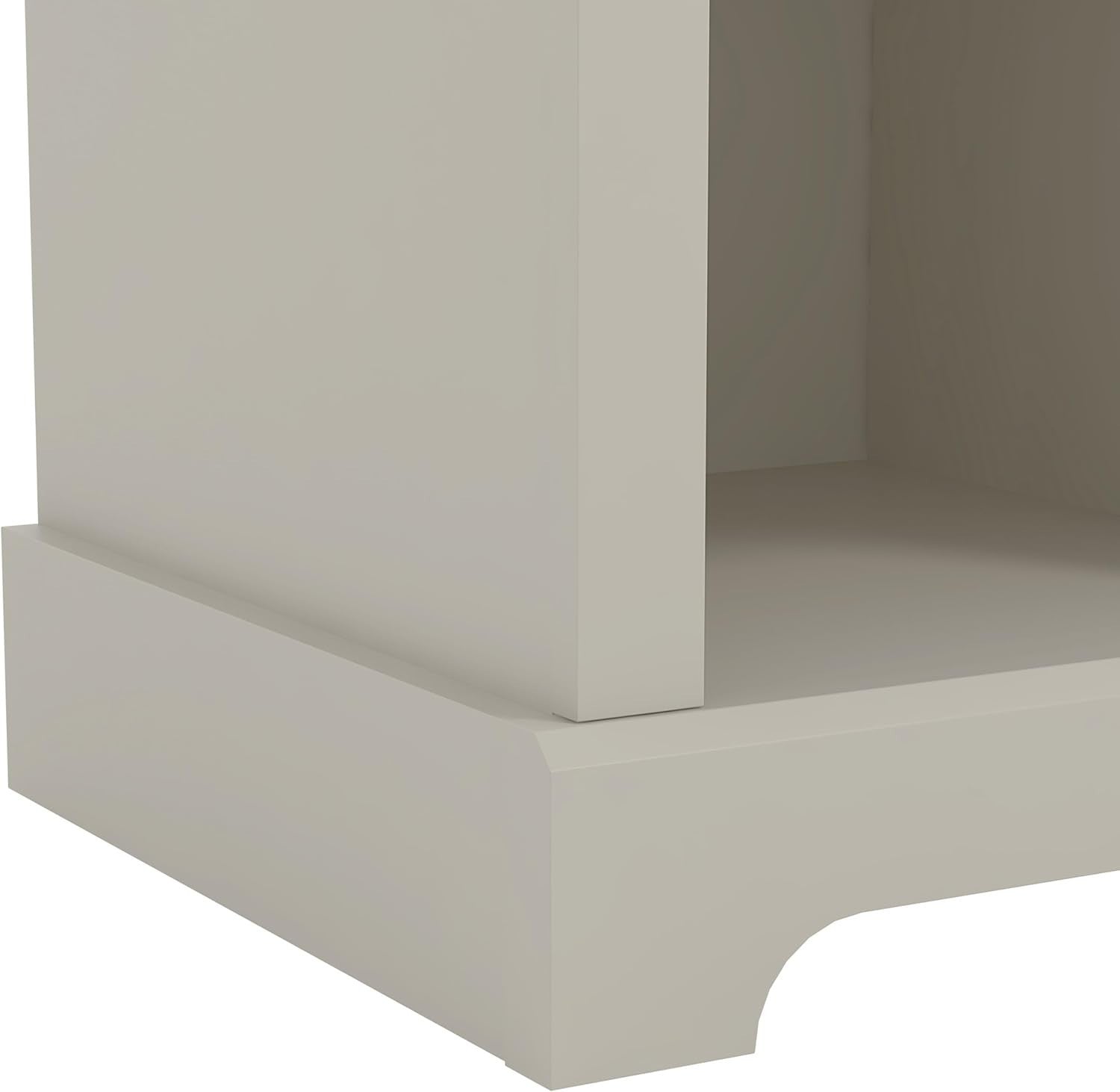 Light Grey & Oak Bedside Table | Modern Nightstand with Drawer