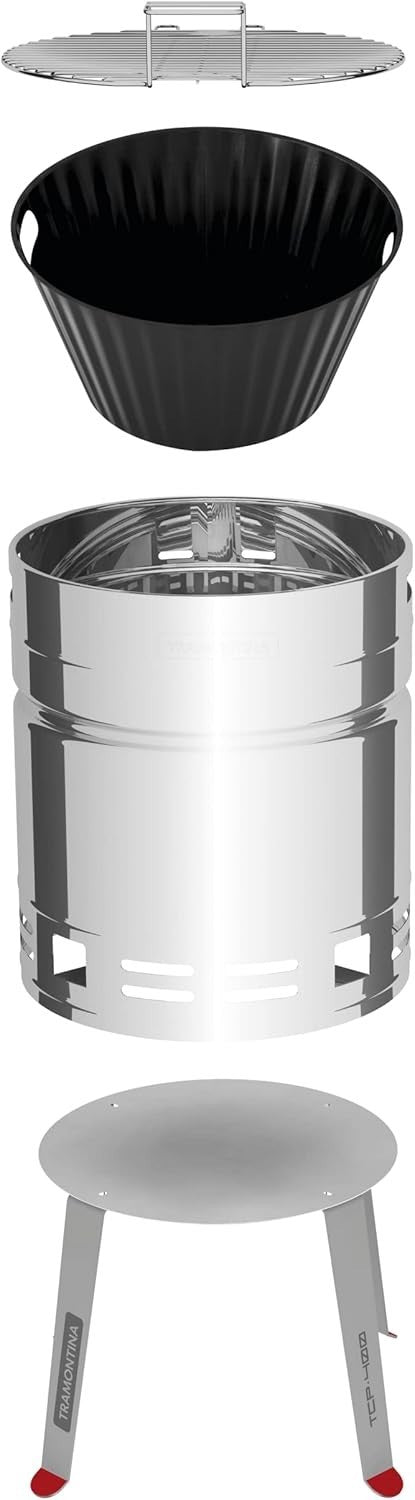 Portable Stainless Steel Barrel BBQ Grill Outdoor Charcoal Smoker Compact