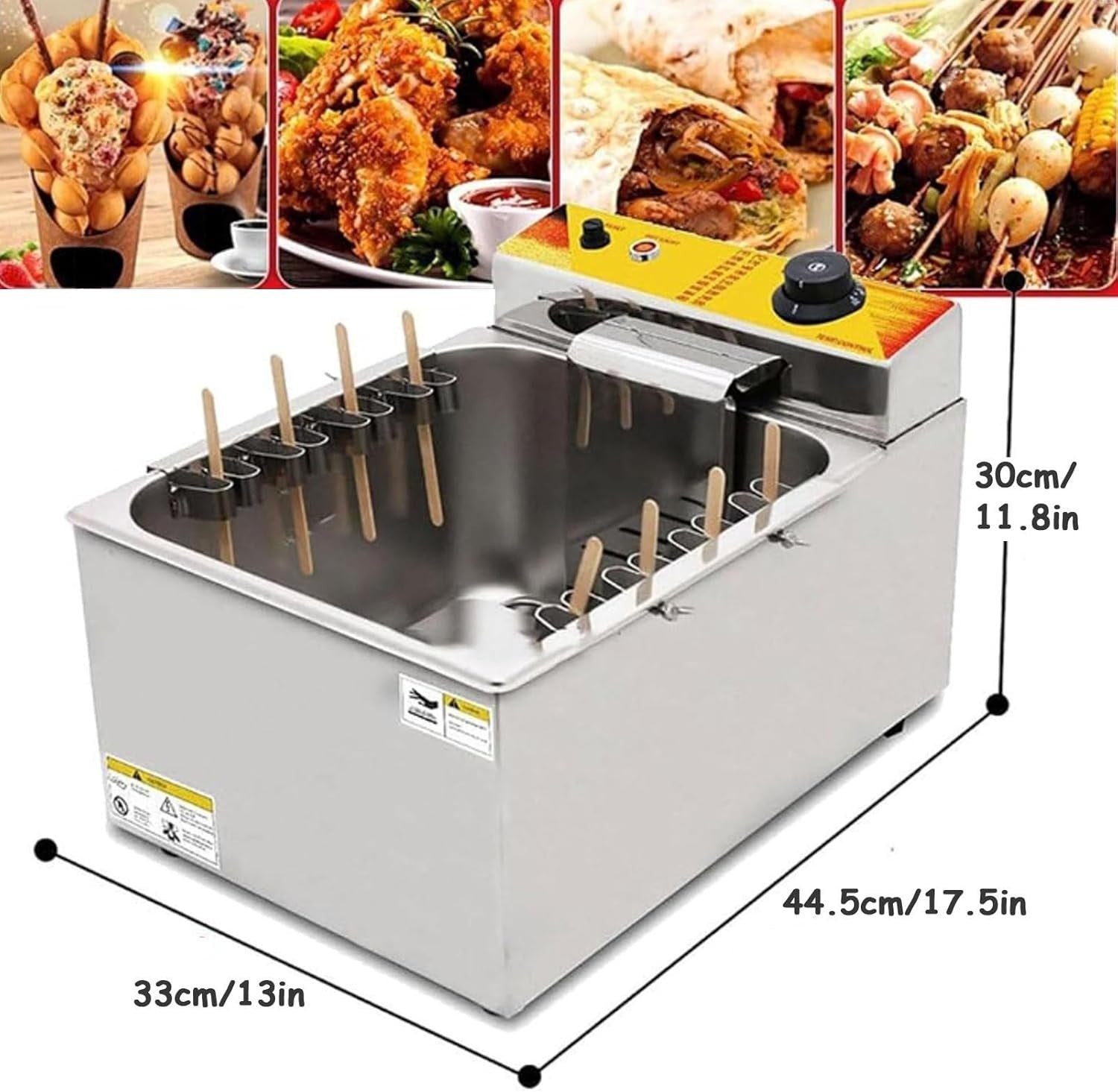 Automatic Corn Dog Fryer 12L 1900W Electric 8 Hook Commercial