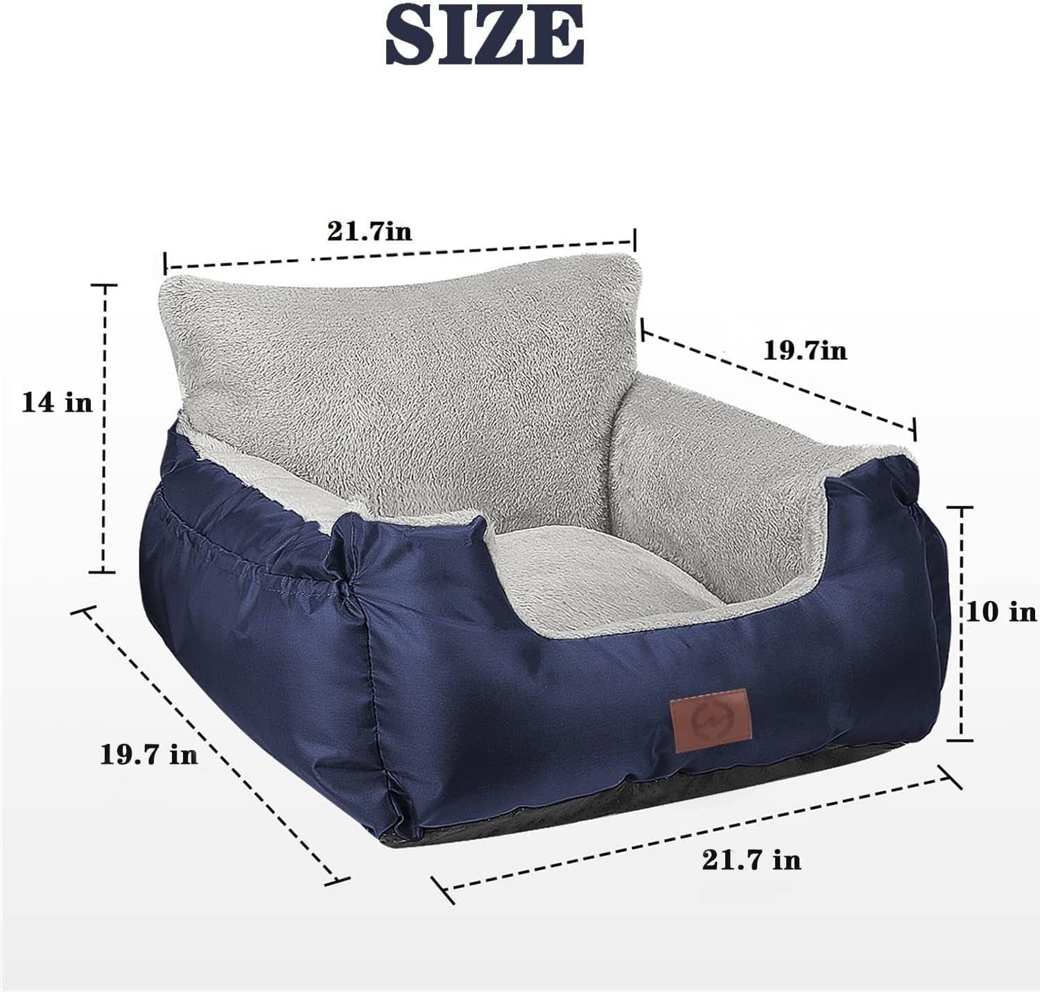 Plush Dog Car Booster Seat Pet Travel Bed Safety Leash Waterproof 16kg