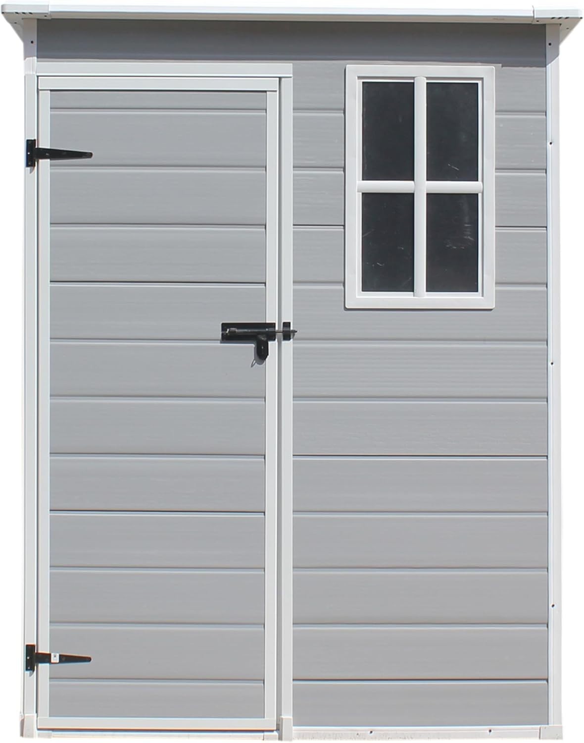 Plastic Garden Storage Shed 5x2.6ft Waterproof Outdoor Tool Shed with Floor Grey