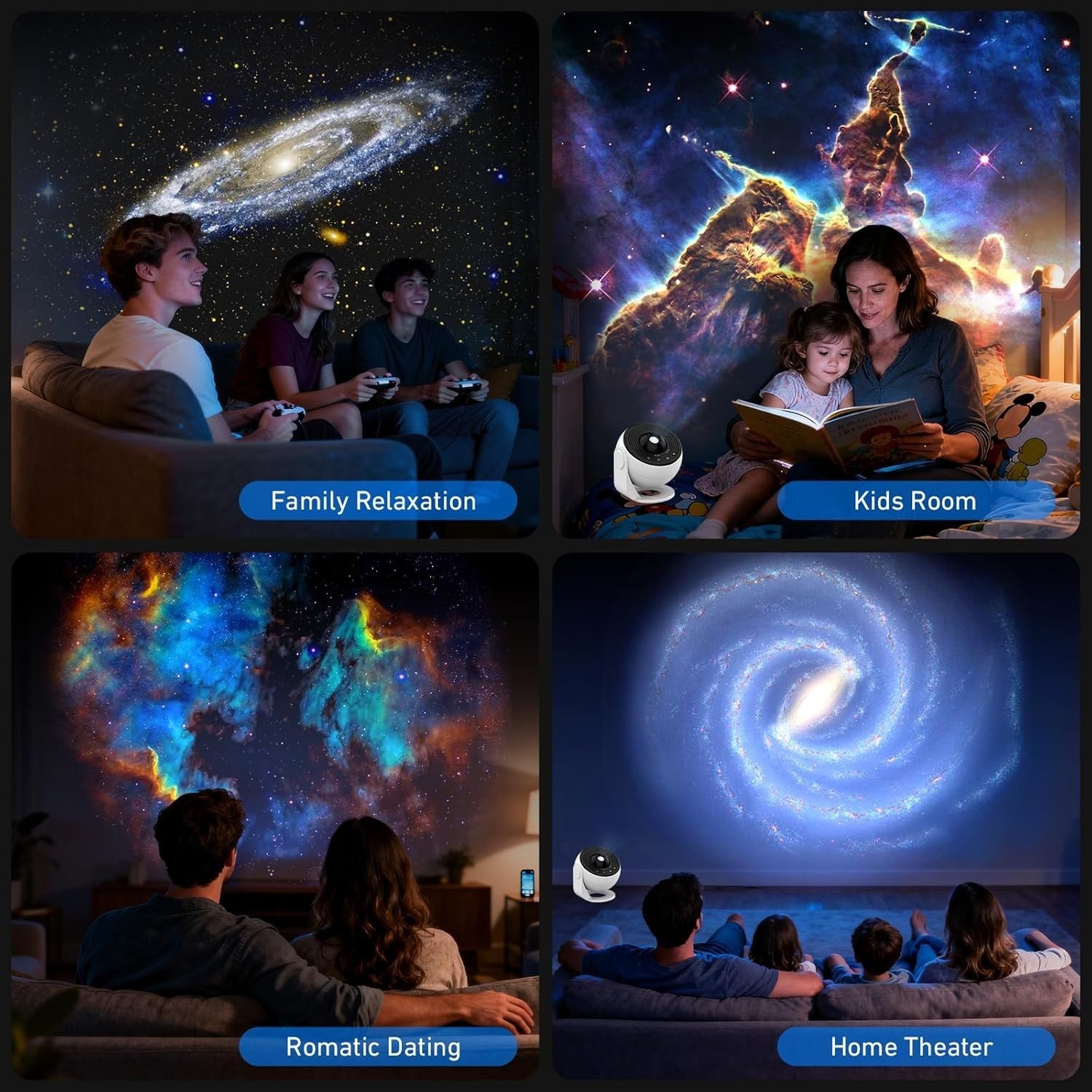 Planetarium Star Projector 12 Film Discs 3D Galaxy Nebula Night Light