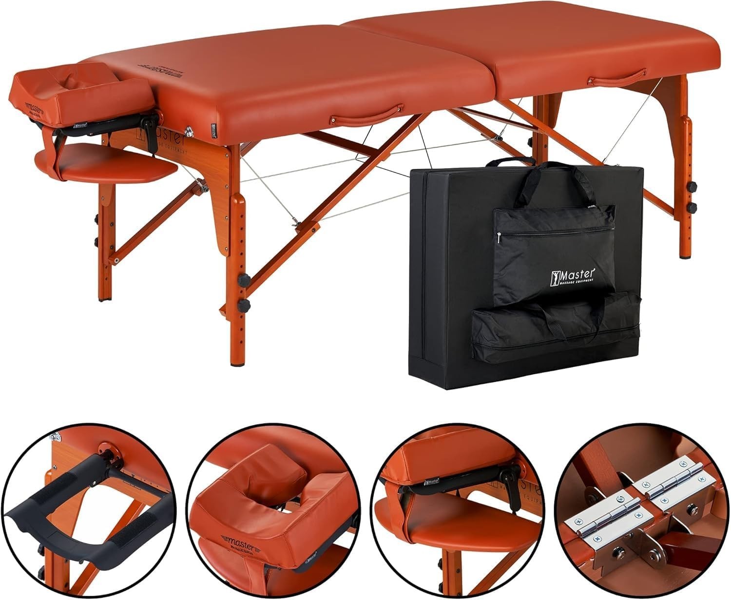 79cm Santana Pro Portable Massage Table | Memory Foam Spa Tattoo Bed Red