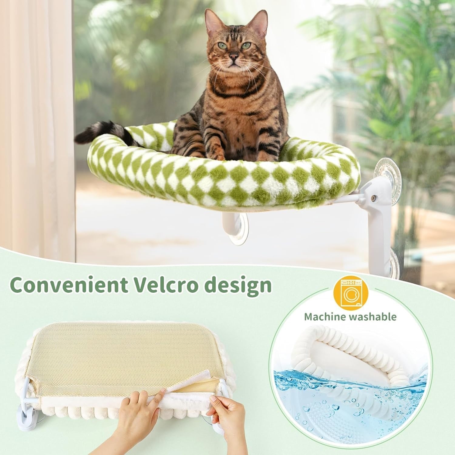 Cat Window Hammock Foldable Perch Suction Cup Seat Plush Cushion