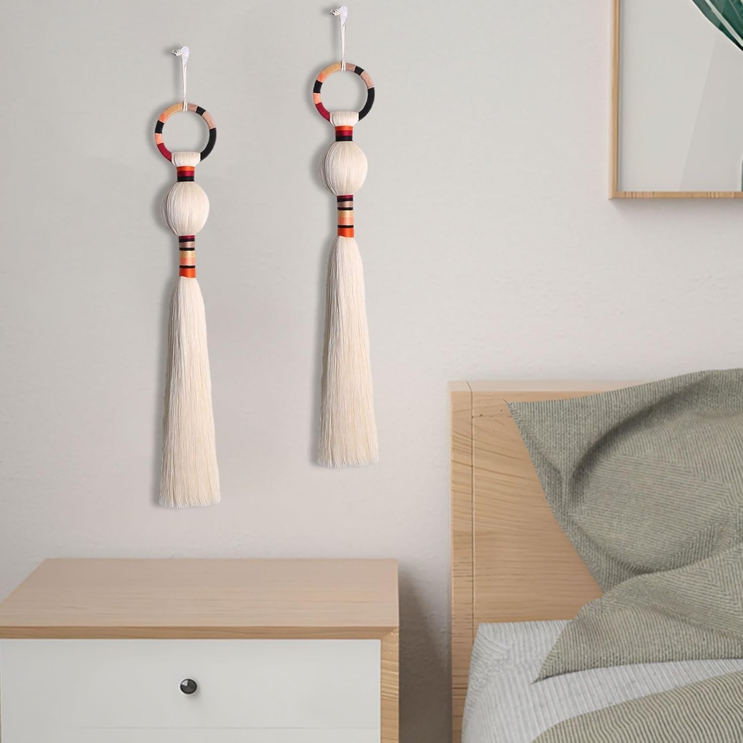 Mixed Color Boho Macrame Wall Hanging 12.5x82cm Cotton Tapestry