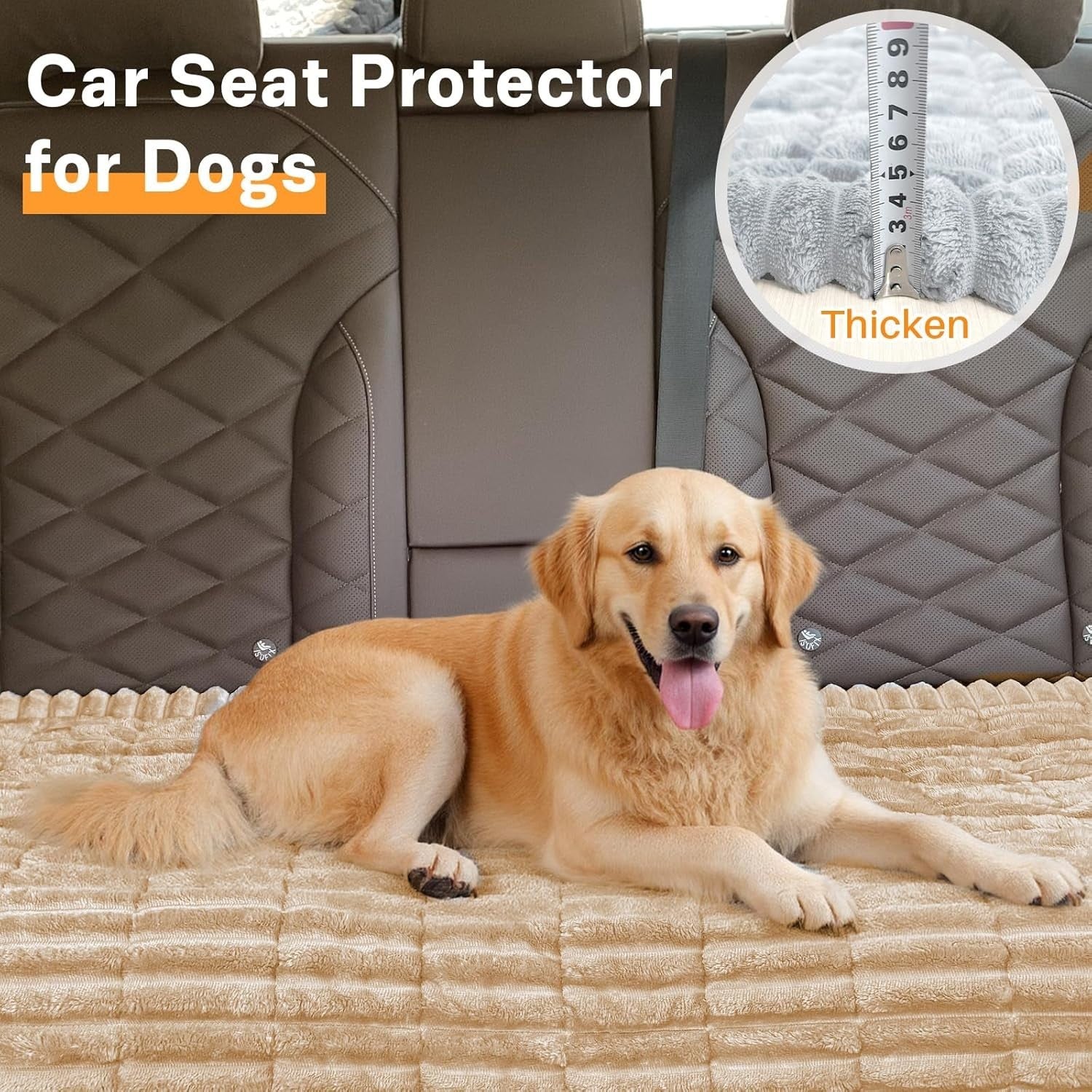 Plush Dog Travel Bed Car Rear Seat Protector Non Slip Mat 138x63cm