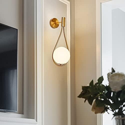 Vintage Gold Globe Wall Lights, 2PCS 5W LED for Bedroom & Living Room