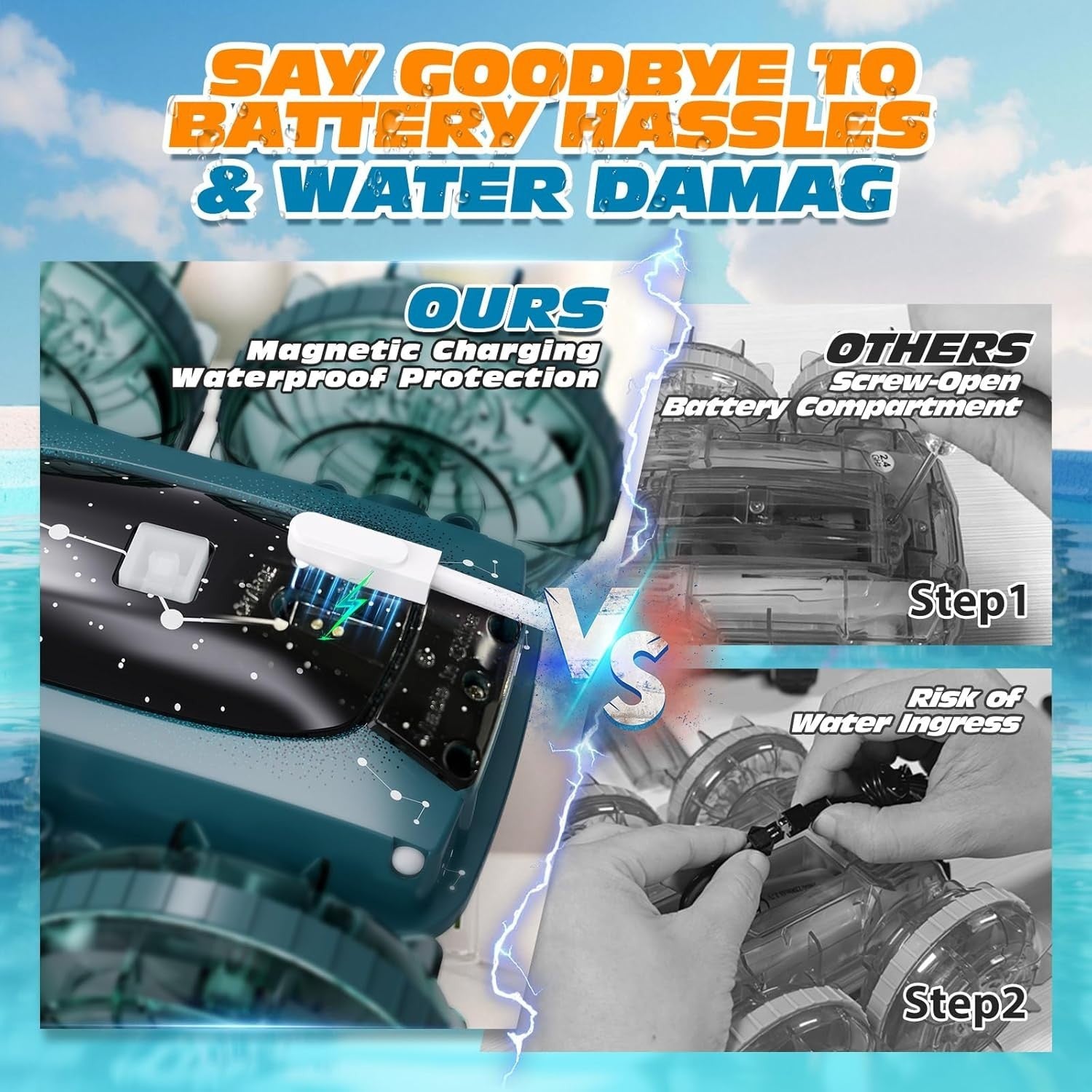 Amphibious 4WD Gesture RC Car Boat 60min Play Magnetic Charge Kids Gift