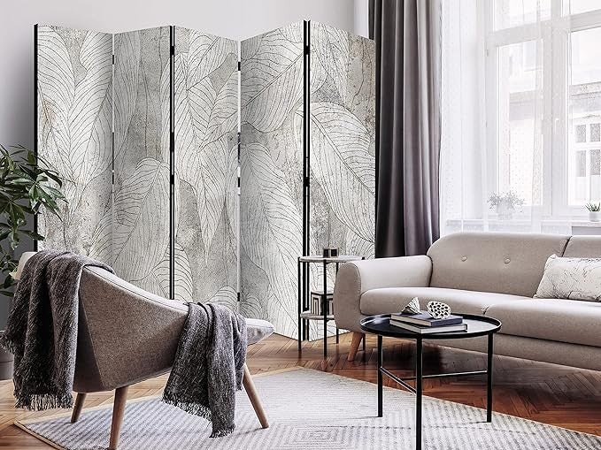 Leaf Nature 5 Panel Room Divider 225x172cm Double Sided Acoustic Screen