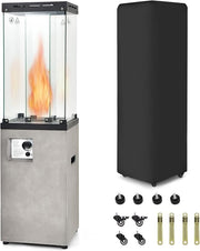Outdoor Gas Patio Heater 41,000 BTU Adjustable Flame Waterproof Cover