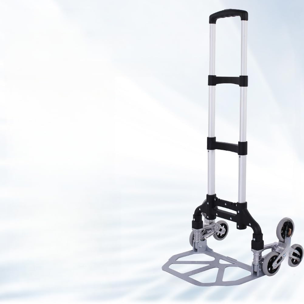 Stair Climbing Hand Truck 330lb Folding Dolly 6 Silent Wheels Adjustable
