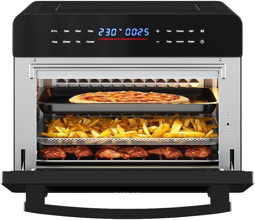 25L Air Fryer Oven Digital Rotisserie 10 Functions Convection Pizza Bake