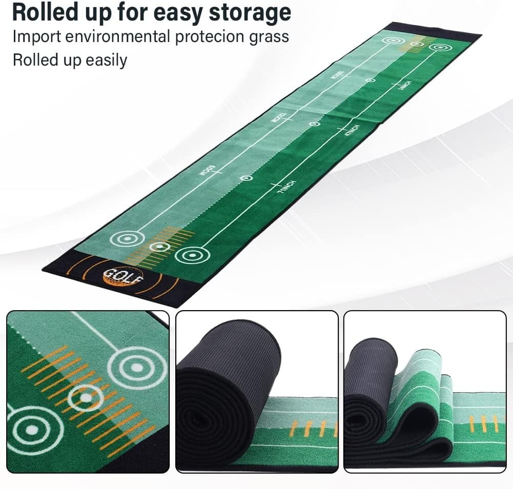 Golf Putting Mat Auto Return Trainer Indoor Outdoor Practice Green